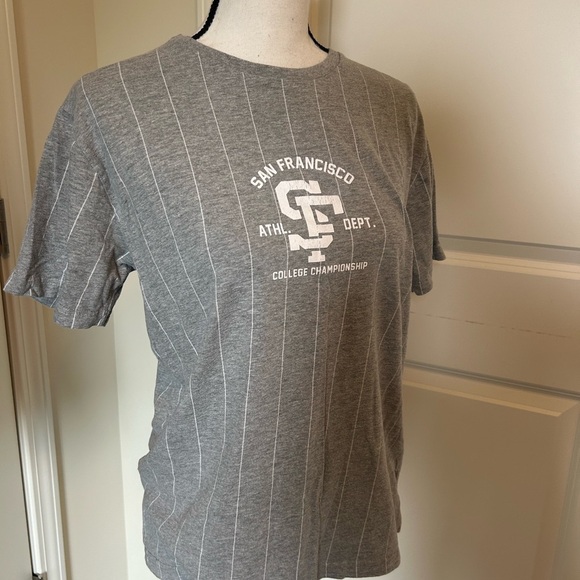 San Francisco athletic department championship grey and white striped tshirt - Picture 2 of 4